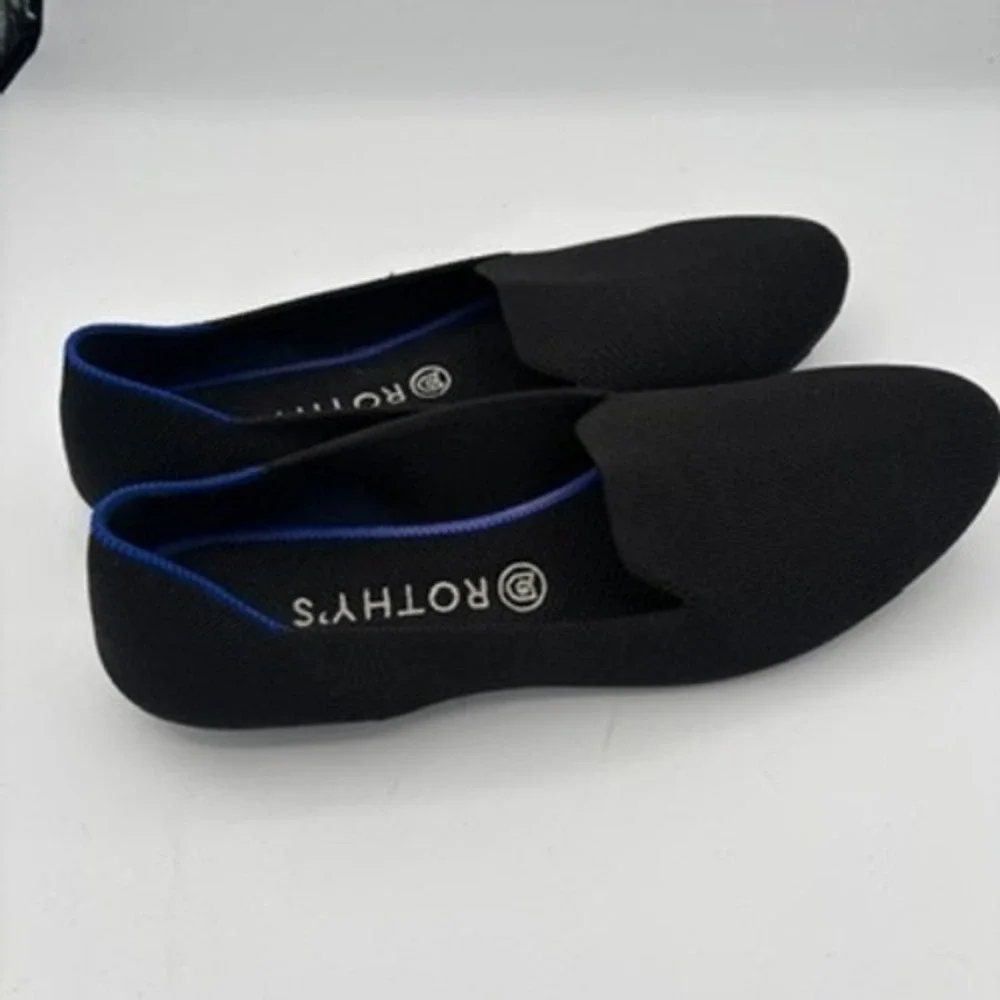 Rothys The Loafers Women Sz 11 Black Slip On Flat Comfort Shoes - Picture 2 of 10